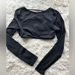 black cropped top
